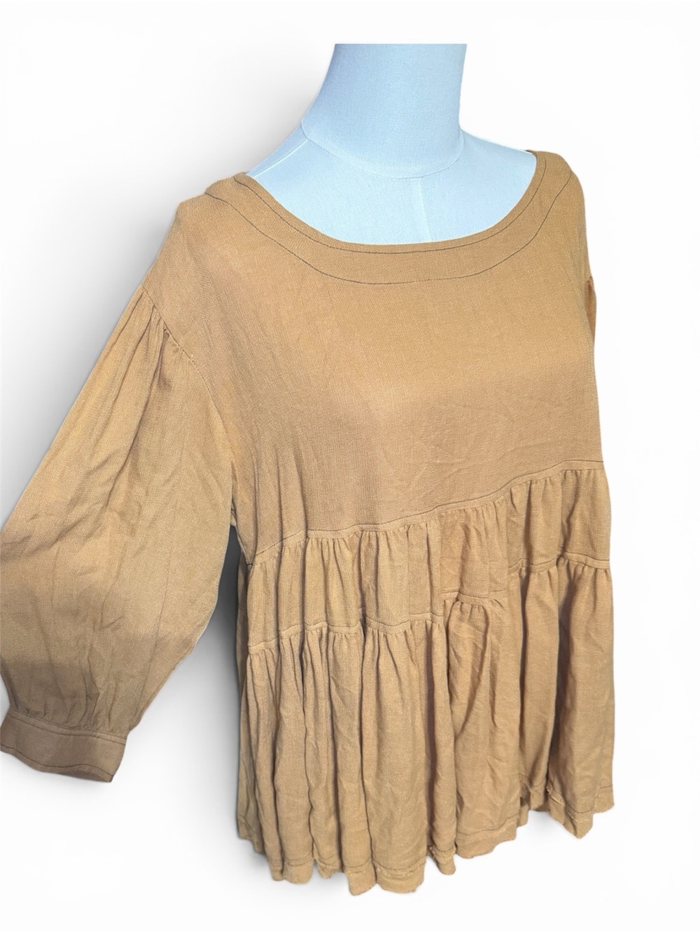 Entro Camel Tan Babydoll Top NWT - Picture 3 of 6